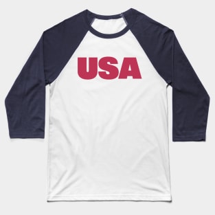 USA Viva Magenta Typography Baseball T-Shirt